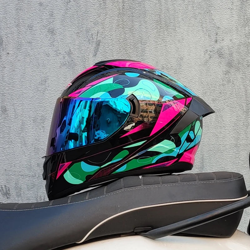 Full Face Racing Helmets Winter Warm Double Visor Motorcycle Helmet Motorbike Sports helmet LVS-701