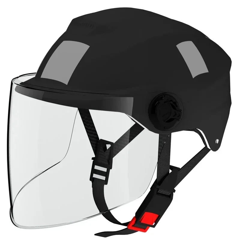 Electric Bike Half-Shell Helmet with Sun Protection – Unisex All-Season Riding Cap